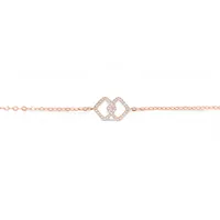 14 Karat Rose Gold Diamond Linked Chain Bracelet