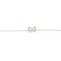 14 Karat Rose Gold Diamond Butterfly Chain Bracelet