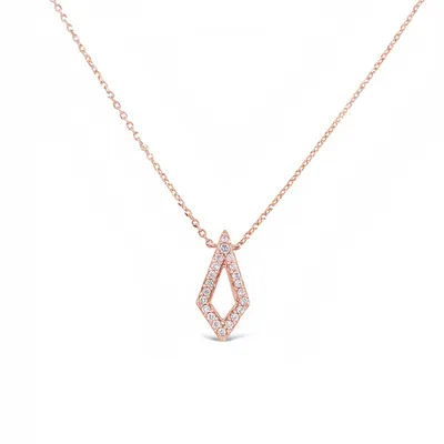 14 Karat Rose Gold Diamond Geometric Necklace