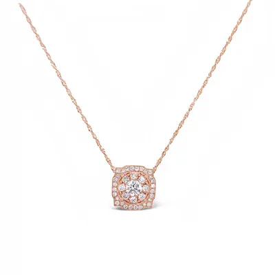 18 Karat Rose Gold Diamond Necklace