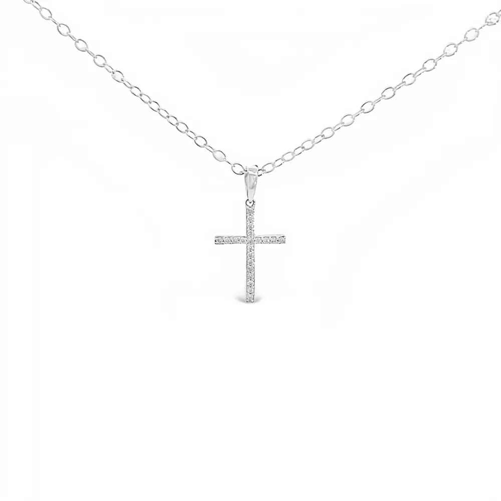 Karat White Gold Diamond Cross Necklace