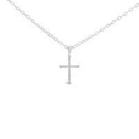 Karat White Gold Diamond Cross Necklace