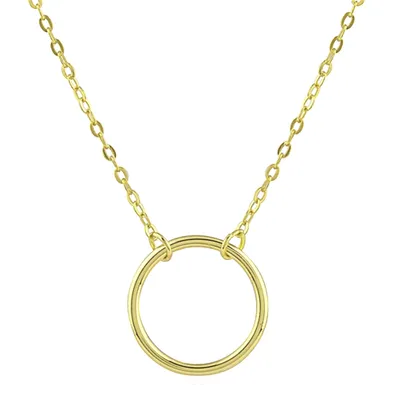 Sterling Silver Gold Plated Circle Necklace