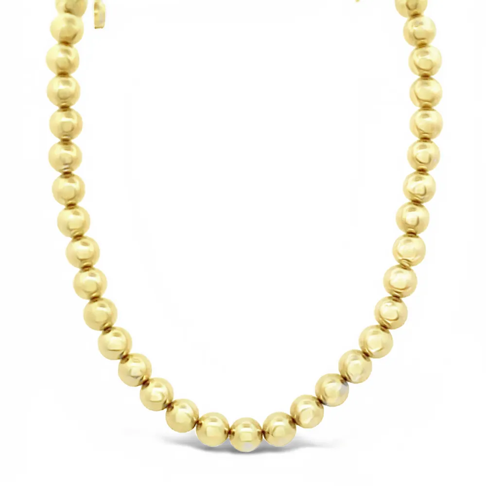 14 Karat Yellow Gold Bead Necklace