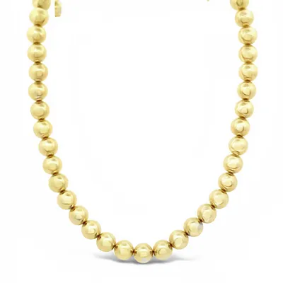 14 Karat Yellow Gold Bead Necklace