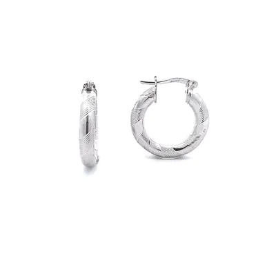 14 Karat White Gold Small Hoops