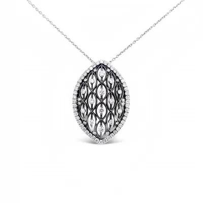 Gabriel & Co. 14 Karat Gold Black Rhodium Diamond Necklace