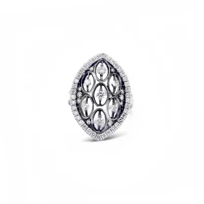 Gabriel & Co. 14 Karat White Gold Diamond Marquise Ring