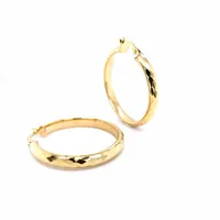 10 Karat Yellow Gold Sparkle Cut Hoop Earrings