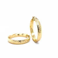 10 Karat Yellow Gold Sparkle Line Hoop Earrings