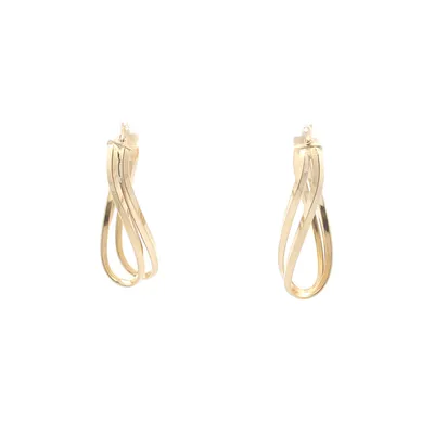 10 Karat Yellow Gold Double Twist Hoop