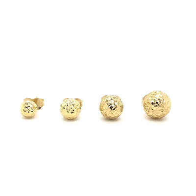 10 Karat Yellow Gold Sparkle Cut Stud Earrings