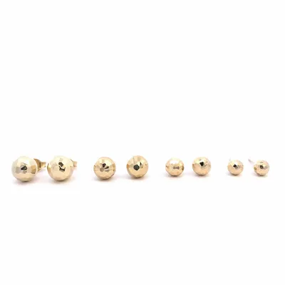 10 Karat Gold Disco Cut Stud Earrings