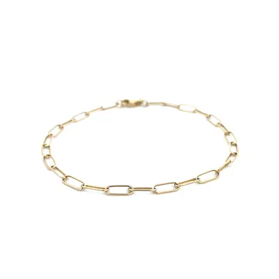 10 Karat Yellow Gold Thin Paperclip Bracelet