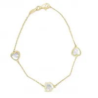 10 Karat Gold Mother of Pearl Heart Bracelet