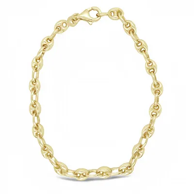 10 Karat Yellow Gold 5mm Puffed Mariner Bracelet