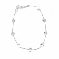 18 Karat White Gold Disc Chain Link Bracelet