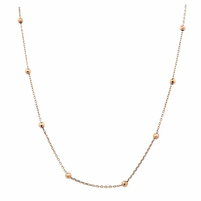 10 Karat Rose Gold Bead Necklace