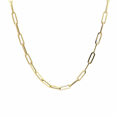 10 Karat Yellow Gold Paperclip Necklace