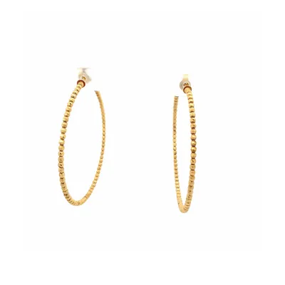 18 Karat Yellow Gold Beaded Hoop Earrings