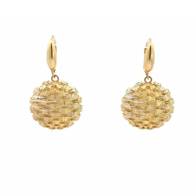 18 Karat Yellow Gold Disc Earrings