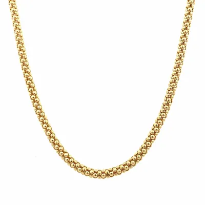 18 Karat Yellow Gold Mesh Tube Necklace