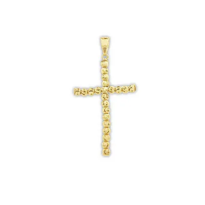 10 Karat Gold Sparkle Bead Cross Pendant