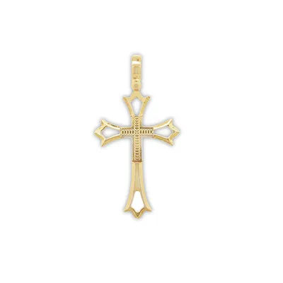 10 Karat Yellow Gold Double Cross Pendant