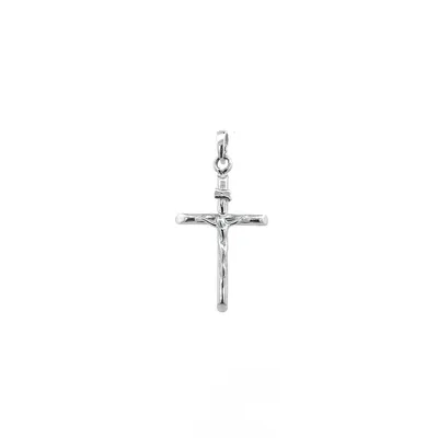 10 Karat White Gold Crucifix Cross Pendant