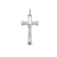 18 Karat White Gold Crucifix Cross Pendant