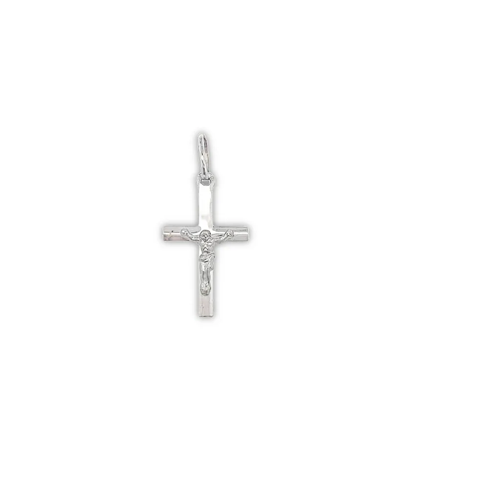 18 Karat White Gold Small Crucifix Pendant