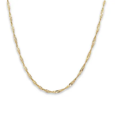 10 Karat Yellow Gold 2mm Singapore Twist Chain