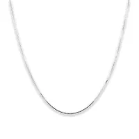 10 Karat White Gold 0.7mm Box Link Chain