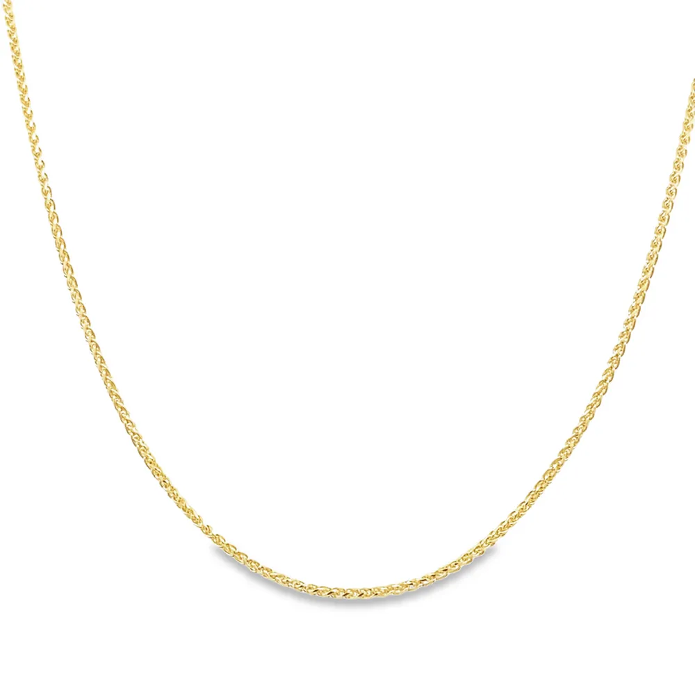 10 Karat Yellow Gold 1.2mm Wheat Link Chain