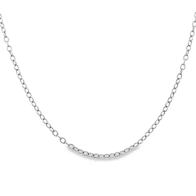 10 Karat White Gold Sparkle Rolo Chain