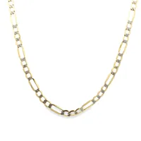 10 Karat Yellow and White Gold 6mm Figaro Link Chain