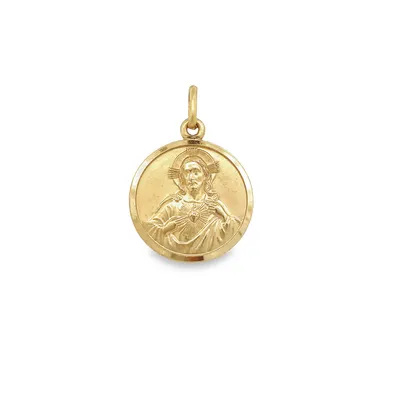 10 Karat Yellow Gold Jesus Medallion Pendant