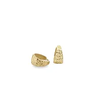 10 Karat Gold Sparkle Cut Hoop Earrings