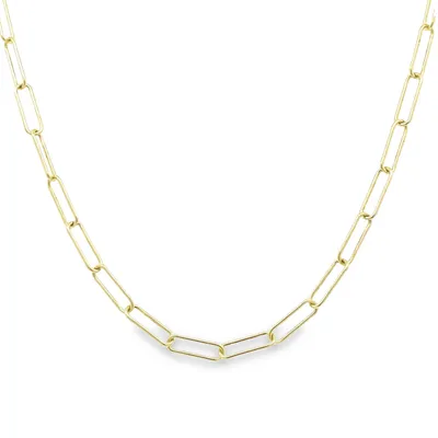 Sterling Silver Gold Plated Paperclip Chain