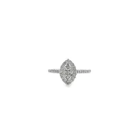 10 Karat White Gold 0.50CT Diamond Cluster Marquise Ring