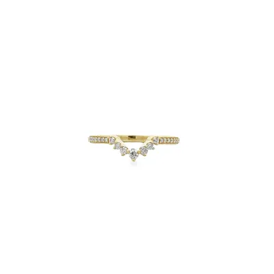 10 Karat Yellow Gold Diamond 0.25CT Curved Ring