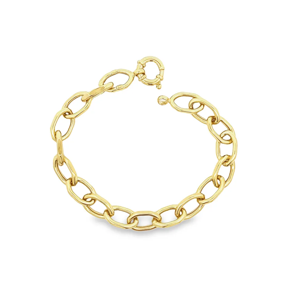 10 Karat Yellow Gold Oval Link Bracelet