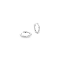 10 Karat White Gold Small Twist Hoop Earring