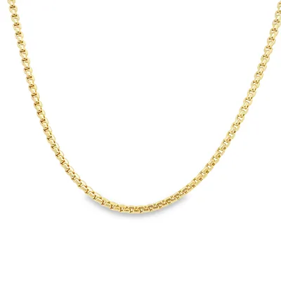 10 Karat Yellow Gold Rounded Open Box Link Chain
