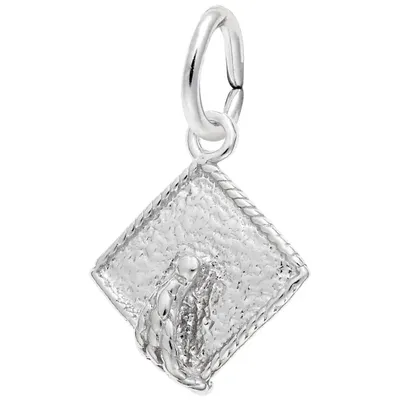 Sterling Silver Graduation Cap Charm