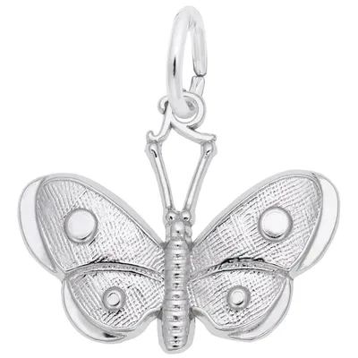 Sterling Silver Spotted Wings Butterfly Charm