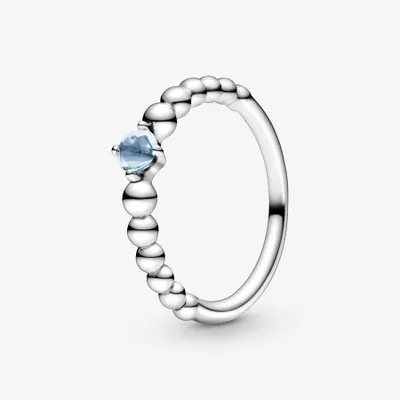 Pandora Beaded March Aqua Blue Ring 198867C01