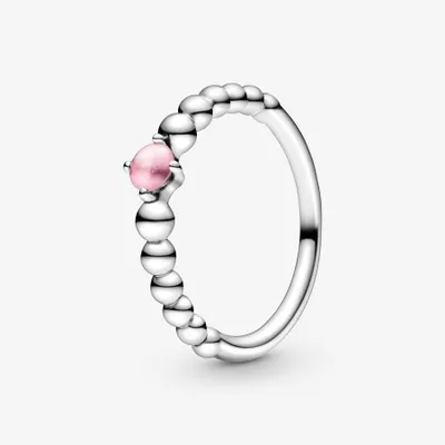 Pandora October Petal Pink Beaded Ring 198867C09