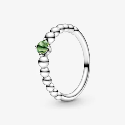 Pandora August Spring Green Beaded Ring 198867C10