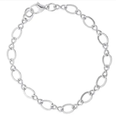 Sterling Silver Large Figure Eight Classic Bracelet